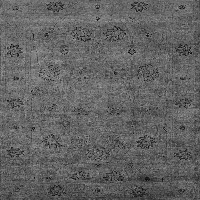 Square Machine Washable Oriental Gray Industrial Rug, wshurb2453gry