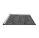 Sideview of Machine Washable Oriental Gray Industrial Rug, wshurb2453gry