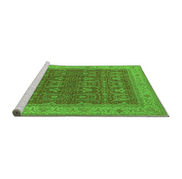 Sideview of Machine Washable Oriental Green Industrial Area Rugs, wshurb2454grn