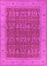 Machine Washable Oriental Pink Industrial Rug, wshurb2454pnk