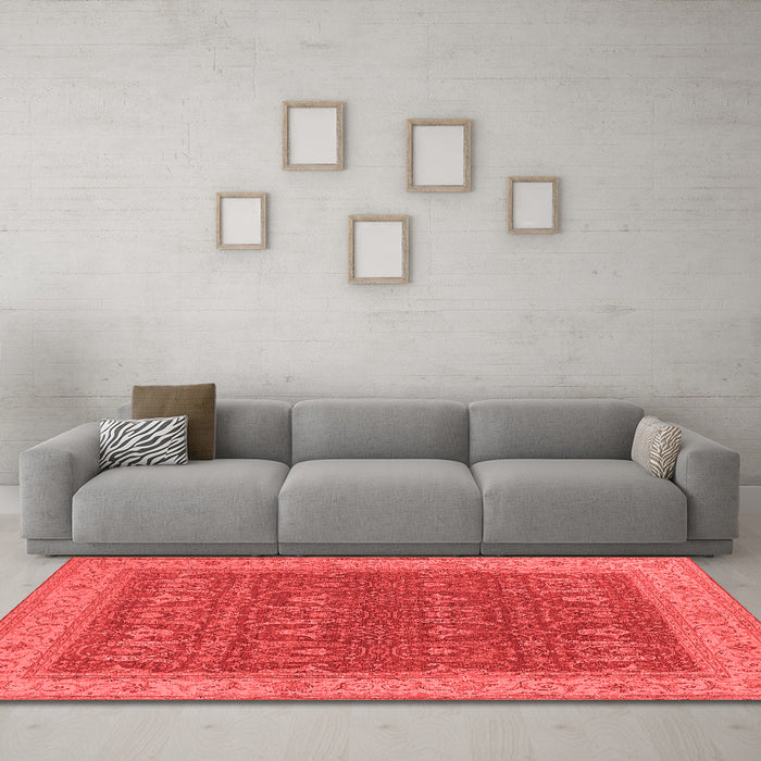 Industrial Red Washable Rugs