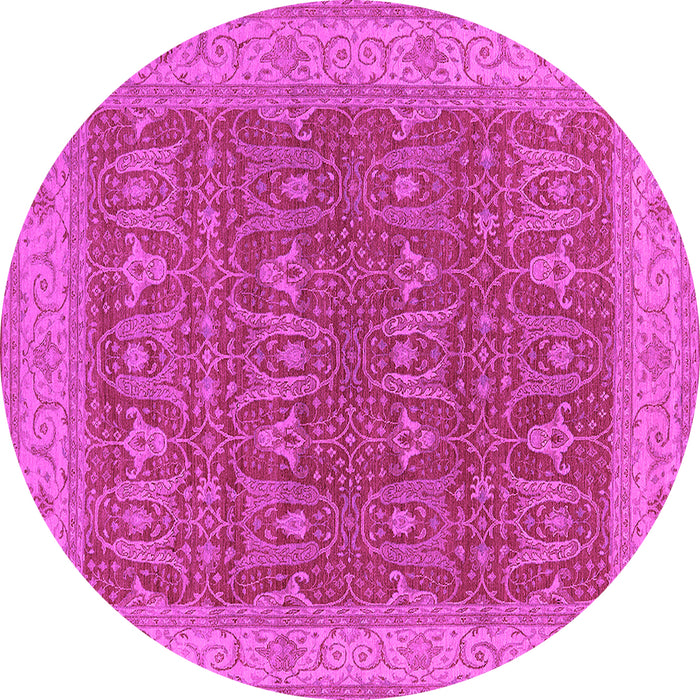 Round Oriental Pink Industrial Rug, urb2454pnk