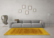 Machine Washable Oriental Yellow Industrial Rug in a Living Room, wshurb2454yw