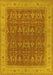 Machine Washable Oriental Yellow Industrial Rug, wshurb2454yw