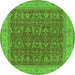 Round Oriental Green Industrial Rug, urb2454grn