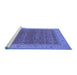 Sideview of Machine Washable Oriental Blue Industrial Rug, wshurb2454blu