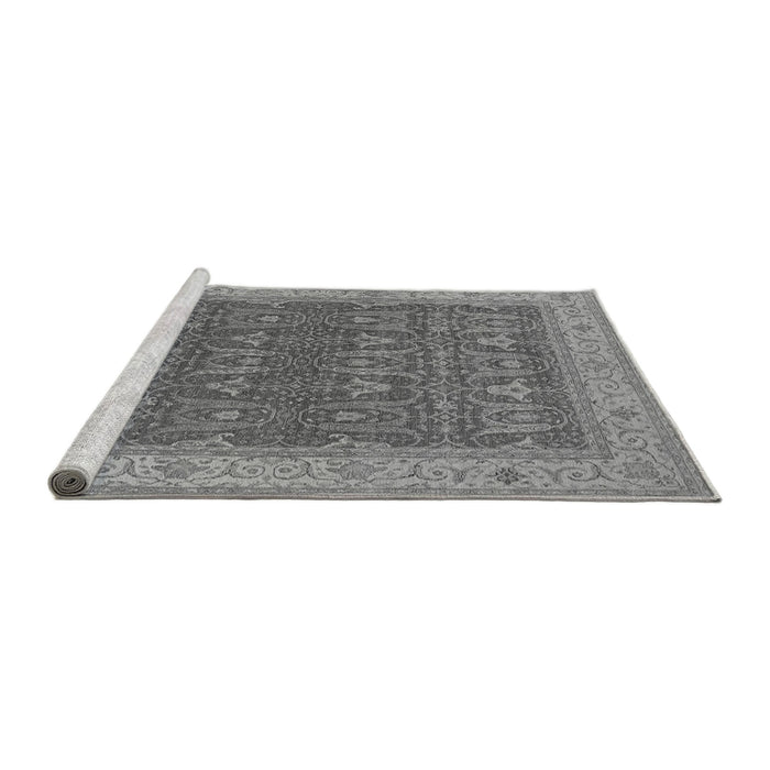Sideview of Machine Washable Oriental Gray Industrial Rug, wshurb2454gry