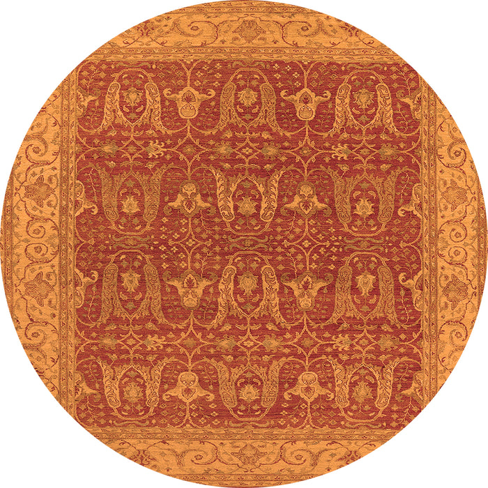 Round Oriental Orange Industrial Rug, urb2454org