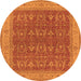 Round Oriental Orange Industrial Rug, urb2454org