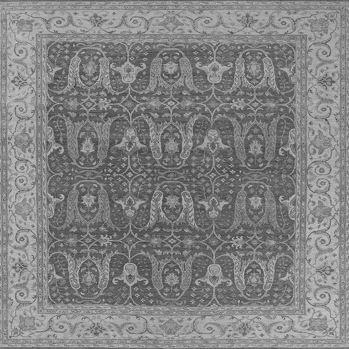Square Machine Washable Oriental Gray Industrial Rug, wshurb2454gry