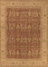 Machine Washable Oriental Brown Industrial Rug, wshurb2454brn