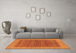 Machine Washable Oriental Orange Industrial Area Rugs in a Living Room, wshurb2454org