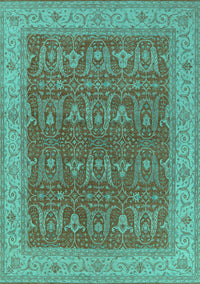 Oriental Turquoise Industrial Rug, urb2454turq