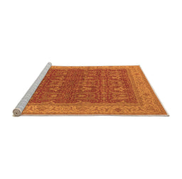 Sideview of Machine Washable Oriental Orange Industrial Area Rugs, wshurb2454org