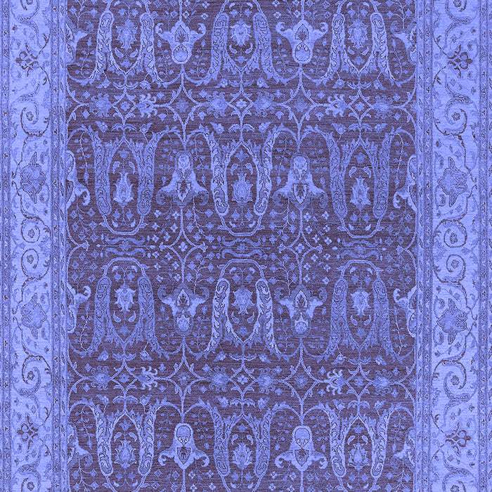 Machine Washable Oriental Blue Industrial Rug, wshurb2454blu