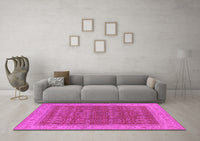 Machine Washable Oriental Pink Industrial Rug, wshurb2454pnk