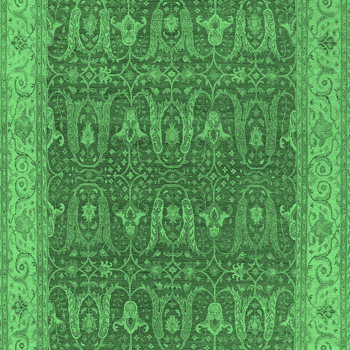 Machine Washable Oriental Emerald Green Industrial Area Rugs, wshurb2454emgrn