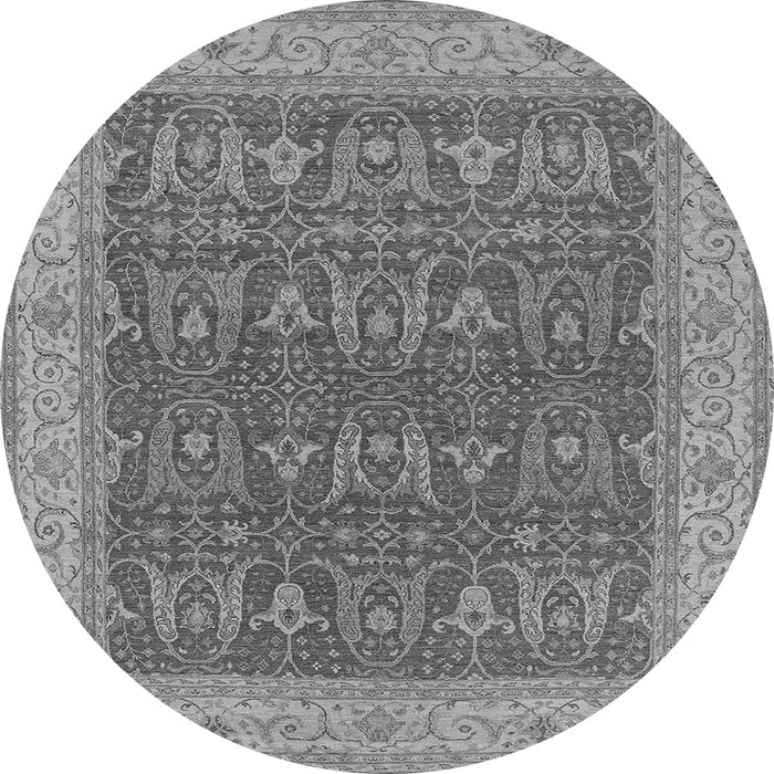 Round Oriental Gray Industrial Rug, urb2454gry