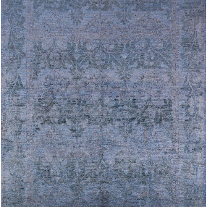 Mid-Century Modern Azure Blue Oriental Rug, urb2455