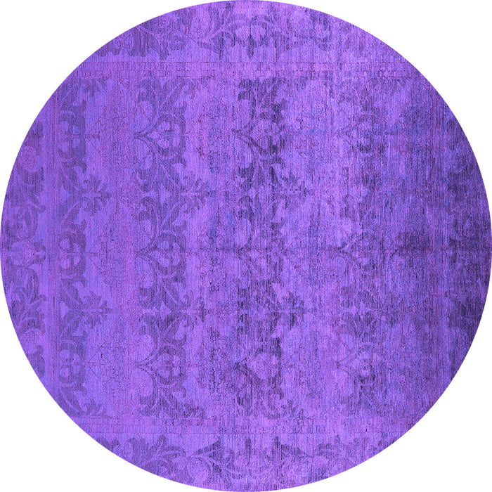 Round Oriental Purple Industrial Rug, urb2455pur