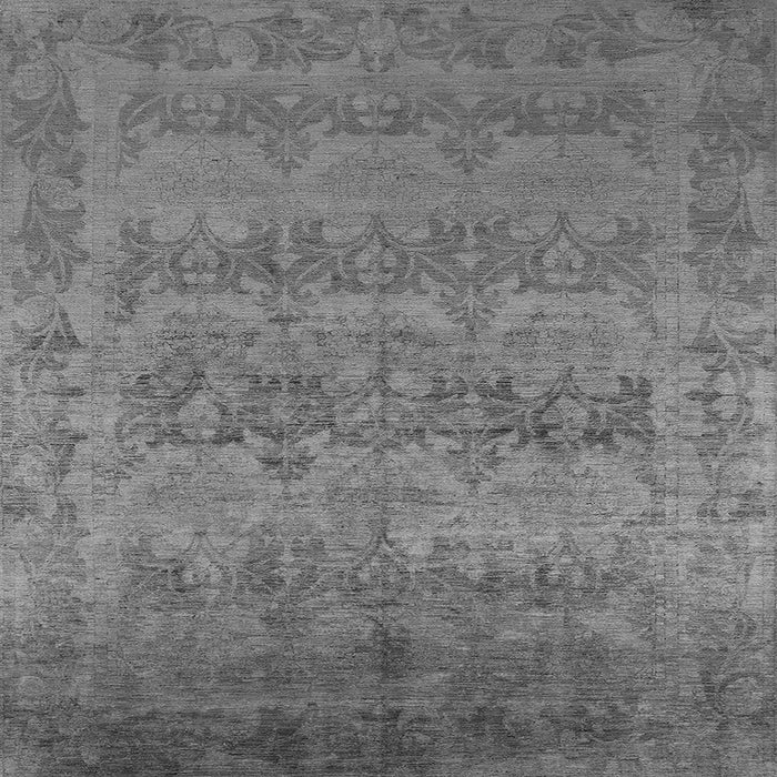 Square Machine Washable Oriental Gray Industrial Rug, wshurb2455gry