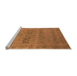 Sideview of Machine Washable Oriental Orange Industrial Area Rugs, wshurb2455org