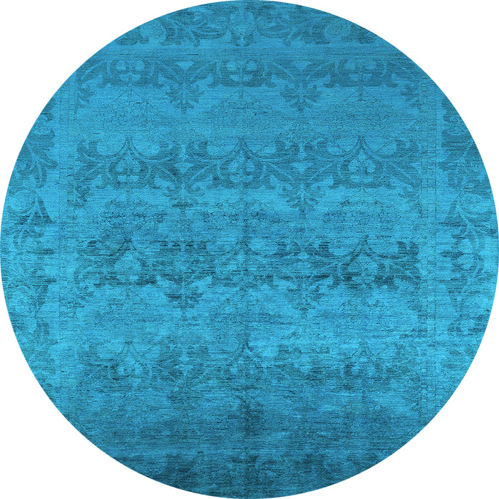 Round Oriental Light Blue Industrial Rug, urb2455lblu