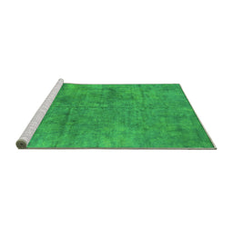 Sideview of Machine Washable Oriental Green Industrial Area Rugs, wshurb2456grn