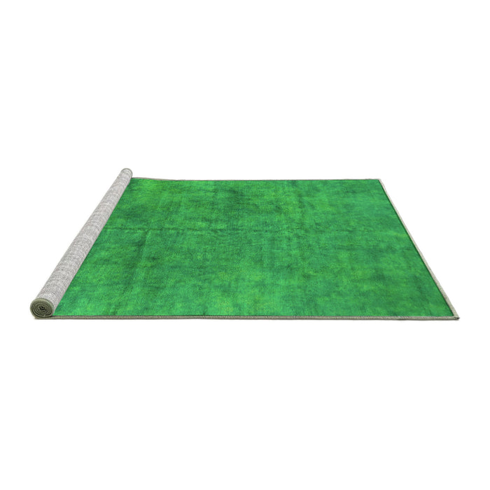 Sideview of Machine Washable Oriental Green Industrial Area Rugs, wshurb2456grn