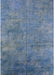 Machine Washable Industrial Modern Koi Blue Rug, wshurb2456