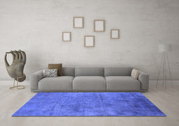 Machine Washable Oriental Blue Industrial Rug in a Living Room, wshurb2456blu