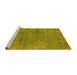 Sideview of Machine Washable Oriental Yellow Industrial Rug, wshurb2456yw