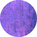 Round Oriental Purple Industrial Rug, urb2456pur