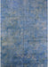 Mid-Century Modern Koi Blue Oriental Rug, urb2456