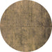 Round Oriental Brown Industrial Rug, urb2456brn