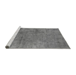 Sideview of Machine Washable Oriental Gray Industrial Rug, wshurb2456gry