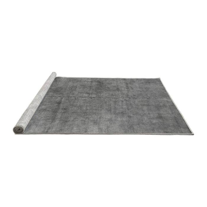 Sideview of Machine Washable Oriental Gray Industrial Rug, wshurb2456gry