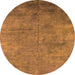 Round Oriental Orange Industrial Rug, urb2456org