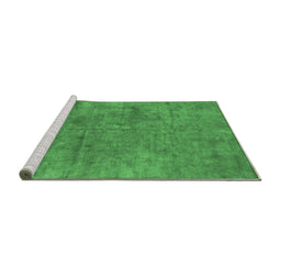 Sideview of Machine Washable Oriental Emerald Green Industrial Area Rugs, wshurb2456emgrn