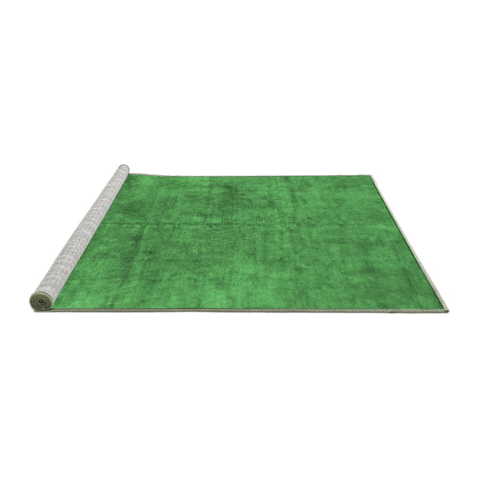 Sideview of Machine Washable Oriental Emerald Green Industrial Area Rugs, wshurb2456emgrn