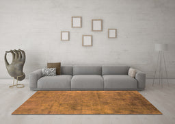 Machine Washable Oriental Orange Industrial Area Rugs in a Living Room, wshurb2456org