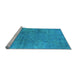 Sideview of Machine Washable Oriental Light Blue Industrial Rug, wshurb2456lblu