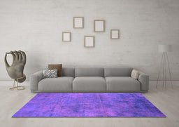 Machine Washable Oriental Purple Industrial Area Rugs in a Living Room, wshurb2456pur