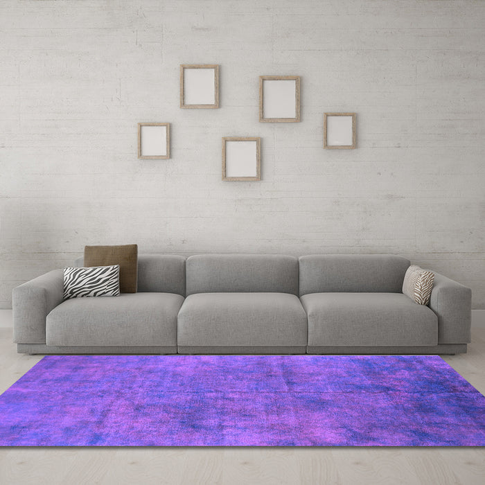 Machine Washable Oriental Purple Industrial Area Rugs in a Living Room, wshurb2456pur