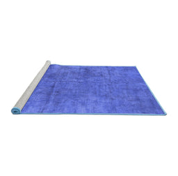 Sideview of Machine Washable Oriental Blue Industrial Rug, wshurb2456blu