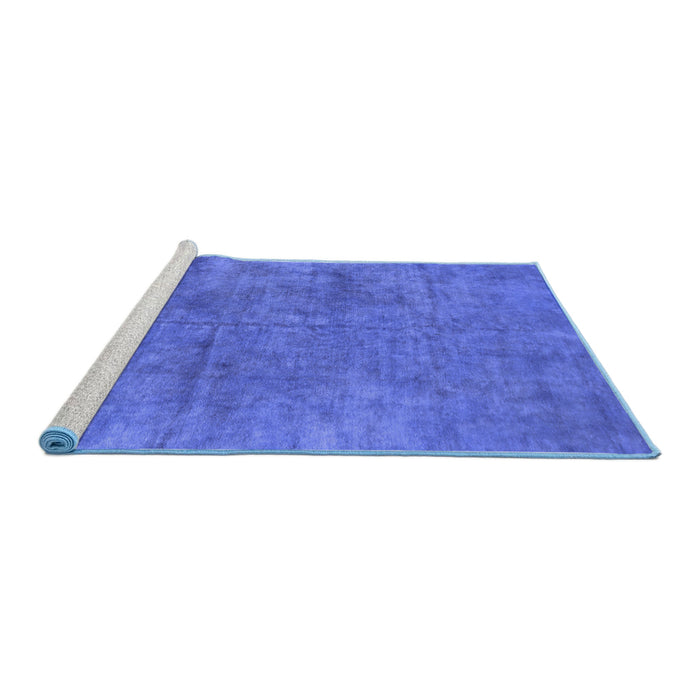 Sideview of Machine Washable Oriental Blue Industrial Rug, wshurb2456blu