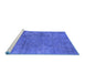 Sideview of Machine Washable Oriental Blue Industrial Rug, wshurb2456blu