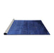 Sideview of Machine Washable Industrial Modern Blueberry Blue Rug, wshurb2457