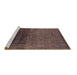 Sideview of Machine Washable Oriental Brown Industrial Rug, wshurb2457brn