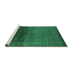 Sideview of Machine Washable Oriental Green Industrial Area Rugs, wshurb2457grn